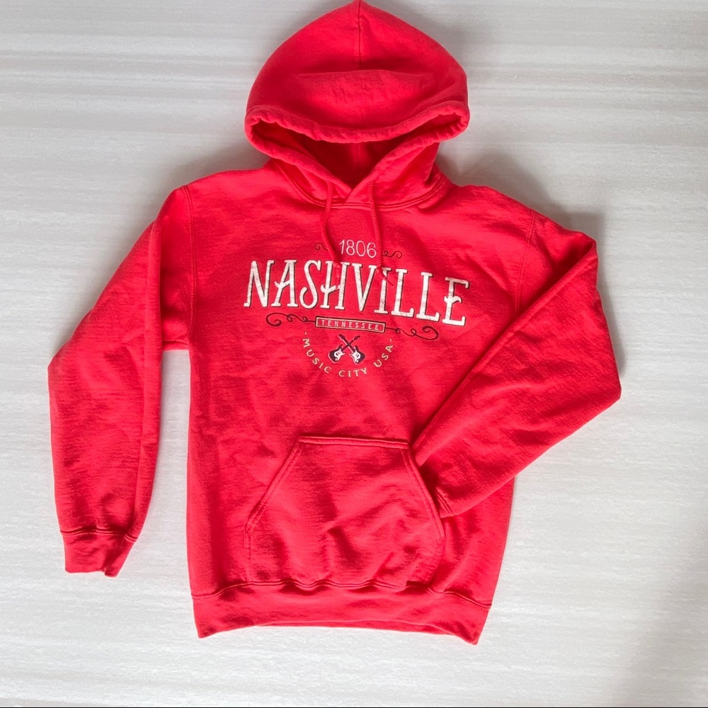Coral Nashville Hoodie Size Small